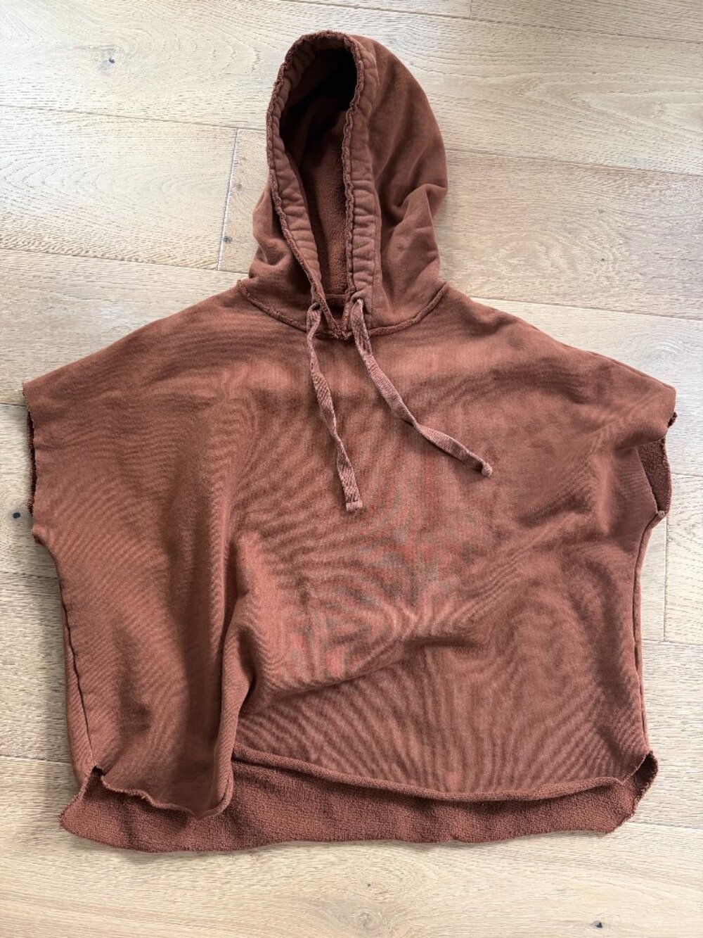 Frank & Eileen  Hooded Rust Ponco - size S